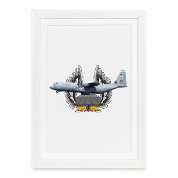 C-130 Super Hercules - Affiche encadrée (27 × 37 cm) - blanc - Devant