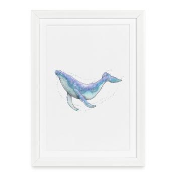 Baleine à bosse - Affiche encadrée (27 × 37 cm) - blanc - Devant