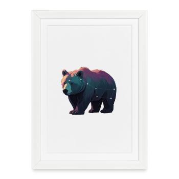 Star Bear in Vibrant Colors - Framed poster (27 × 37 cm) - white - Front