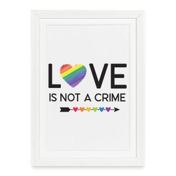Mois de la fierté LGBT - L’amour n’est pas un crime - Affiche encadrée (27 × 37 cm) - blanc - Devant