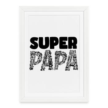 Super Papa - Affiche encadrée (27 × 37 cm) - blanc - Devant