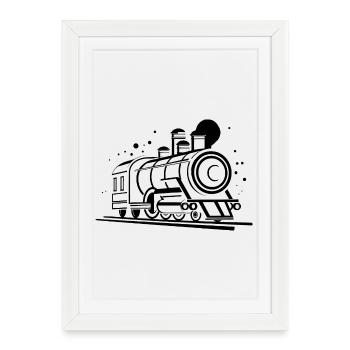 Graphiques de locomotive - Affiche encadrée (27 × 37 cm) - blanc - Devant
