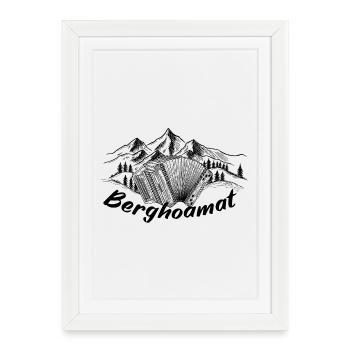 Harmonica Alpes - Berghoamat (b) | Ziac - Affiche encadrée (27 × 37 cm) - blanc - Devant