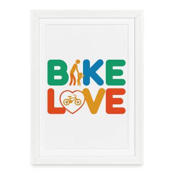 Bike Love Adventure - Affiche encadrée (27 × 37 cm) - blanc - Devant