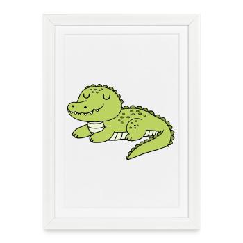 Crocodile - Affiche encadrée (27 × 37 cm) - blanc - Devant
