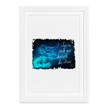 Swim through the stars - Framed poster (27 × 37 cm) - white - Front