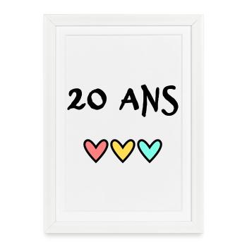 20. 20 YEARS. 20th ANNIVERSARY. 20 YEARS ANNIVERSARY. - Framed poster (27 × 37 cm) - white - Front