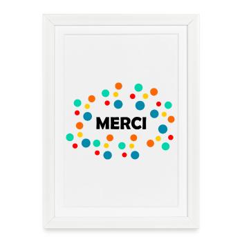 THANK YOU. THANKS. THANK YOU. ANNIVERSARY. BIRTH. - Framed poster (27 × 37 cm) - white - Front