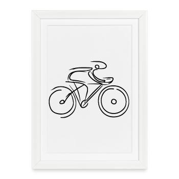 Rennrad Grafik - Gerahmtes Poster (27 × 37 cm) - Weiß - Vorne