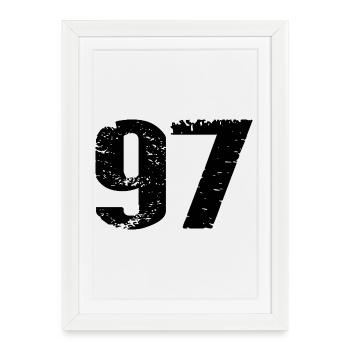 97 Number Jersey - Framed poster (27 × 37 cm) - white - Front