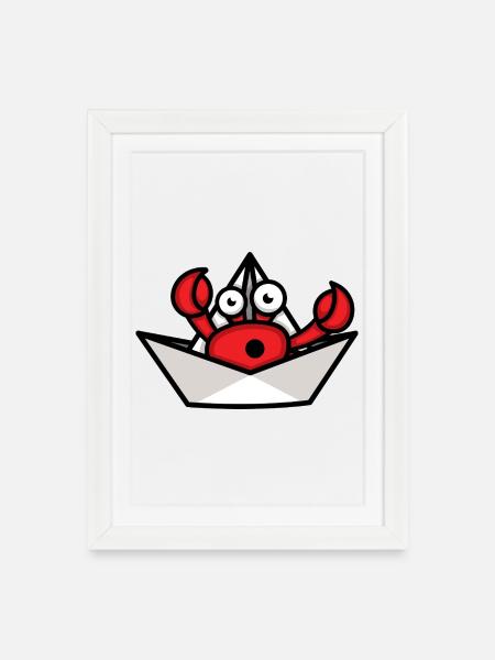 Bernard-l'ermite - Affiche encadrée (27 × 37 cm) - blanc