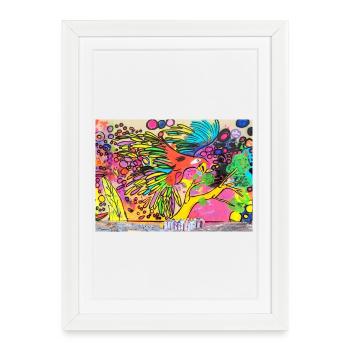 Colorful parrot - Framed poster (27 × 37 cm) - white - Front
