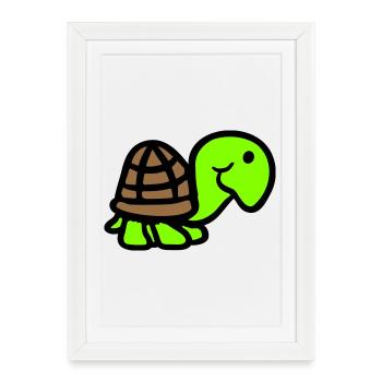 turtle cute smiling happy funny - Framed poster (27 × 37 cm) - white - Front