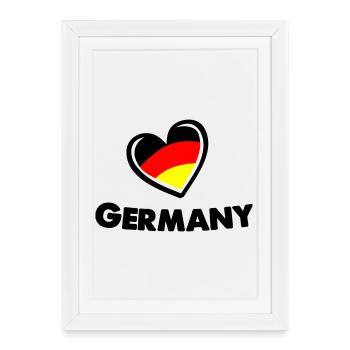 deutschland_herz_germany - Framed poster (27 × 37 cm) - white - Front