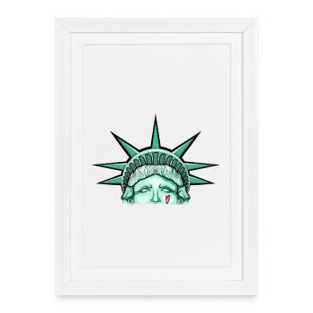 Liberté Menthe PopArt Cœur - Affiche encadrée (27 × 37 cm) - blanc - Devant