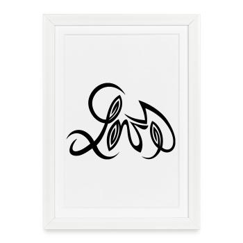 Design d’amour réalisé par Cean - Affiche encadrée (27 × 37 cm) - blanc - Devant