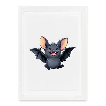 bat, nocturnal animal on Halloween - Framed poster (27 × 37 cm) - white - Front