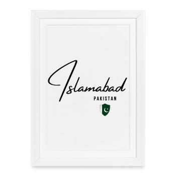 Elegant design Islamabad, Pakistani pride - Framed poster (27 × 37 cm) - white - Front