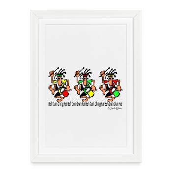 Batteurs funky - Affiche encadrée (27 × 37 cm) - blanc - Devant