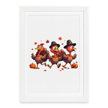 Bébé dinde de Thanksgiving - Affiche encadrée (27 × 37 cm) - blanc - Devant