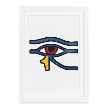 Oeil d’Horus Ligne Bleue - Affiche encadrée (27 × 37 cm) - blanc - Devant