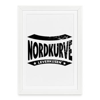 Leverkusen Nordkurve Sweat à capuche, noir - Affiche encadrée (27 × 37 cm) - blanc - Devant