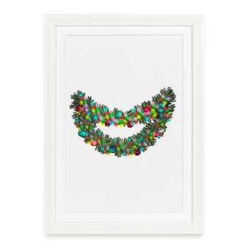 Conférences Tazz | Sourire joyeux guirlande de néons - Affiche encadrée (27 × 37 cm) - blanc - Devant