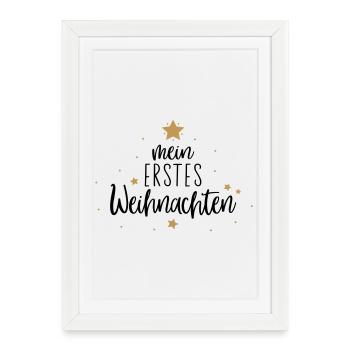 mon premier Noël - Affiche encadrée (27 × 37 cm) - blanc - Devant