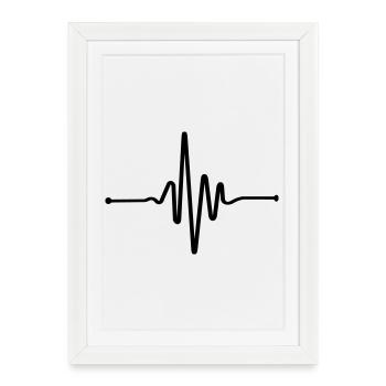 Ligne de fréquence du battement du cœur - Affiche encadrée (27 × 37 cm) - blanc - Devant