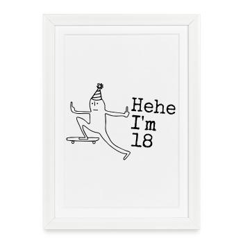 18th Birthday Gift Funny 18 Years 18th - Framed poster (27 × 37 cm) - white - Front