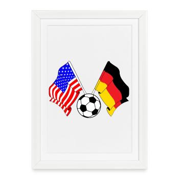 Football Allemagne vs États-Unis - Affiche encadrée (27 × 37 cm) - blanc - Devant
