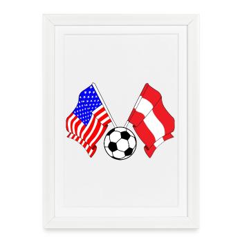 Football Autriche vs États-Unis - Affiche encadrée (27 × 37 cm) - blanc - Devant