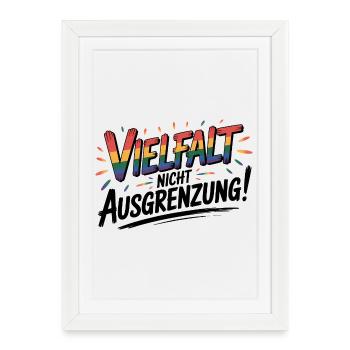 Diversité au lieu d’exclusion - Logo Cool Pride - Affiche encadrée (27 × 37 cm) - blanc - Devant