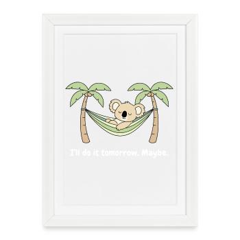 Koala dans les palmiers du hamac - Affiche encadrée (27 × 37 cm) - blanc - Devant