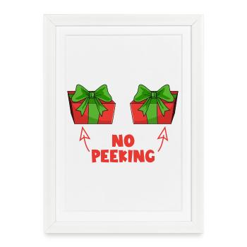 Don't look! Naughty Christmas present! Watch - Framed poster (27 × 37 cm) - white - Front
