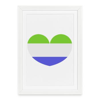 Sierra Leone heart flag - Framed poster (27 × 37 cm) - white - Front