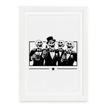 Squelette du Marié de l’équipe - Affiche encadrée (27 × 37 cm) - blanc - Devant