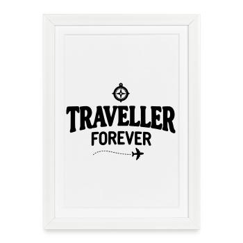 Reisender für immer - Voyageur pour toujours - Affiche encadrée (27 × 37 cm) - blanc - Devant