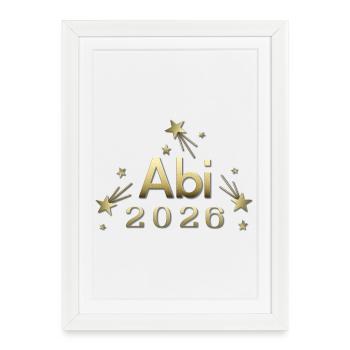Abi 2026 Matura Abi Design Abitur 2026 - Affiche encadrée (27 × 37 cm) - blanc - Devant