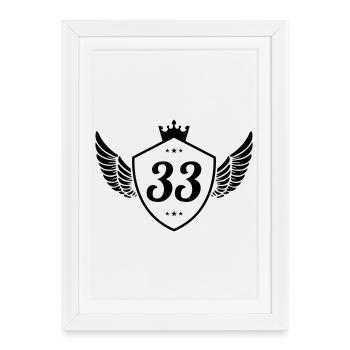 33 Coat of arms - Framed poster (27 × 37 cm) - white - Front