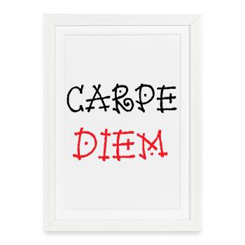 Carpe Diem - Epicurien - Affiche encadrée (27 × 37 cm) - blanc - Devant