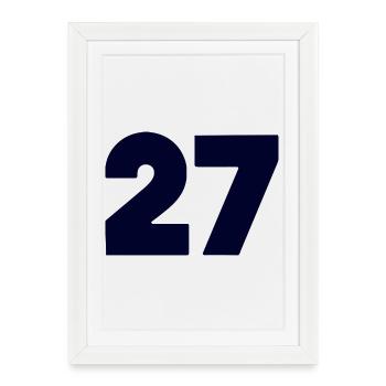 Bold 27 Numeric Emblem - Framed poster (27 × 37 cm) - white - Front