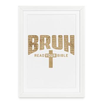 Mec, lis ta Bible chrétienne de Pâques drôle - Affiche encadrée (27 × 37 cm) - blanc - Devant