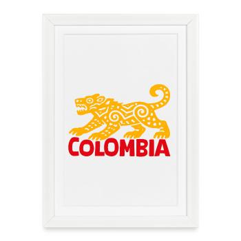 Jaguar colombien - Affiche encadrée (27 × 37 cm) - blanc - Devant