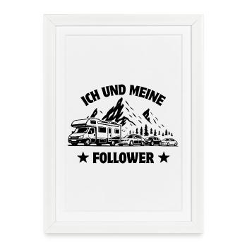 Moi et mes abonnés - Camping-car - Embouteillage - Affiche encadrée (27 × 37 cm) - blanc - Devant