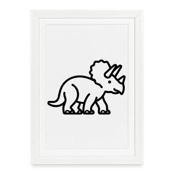triceratops - Affiche encadrée (27 × 37 cm) - blanc - Devant