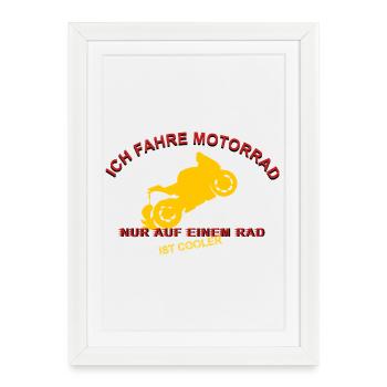 Conception de moto wheelie pour de vrais passionnés - Affiche encadrée (27 × 37 cm) - blanc - Devant