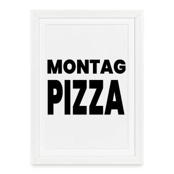 Pizza - Affiche encadrée (27 × 37 cm) - blanc - Devant