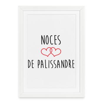 Noces de Palissandre 65 Ans Union - Affiche encadrée (27 × 37 cm) - blanc - Devant