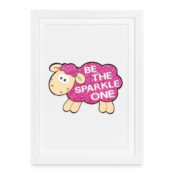 Sois le brillant – Diction des moutons scintillants - Affiche encadrée (27 × 37 cm) - blanc - Devant